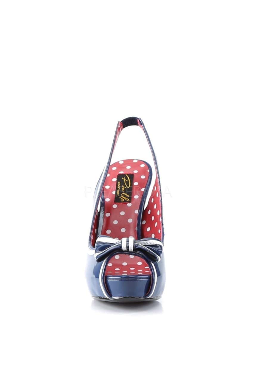 Chaussure vinyle bleu pin up couture