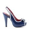 Chaussure vinyle bleu pin up couture