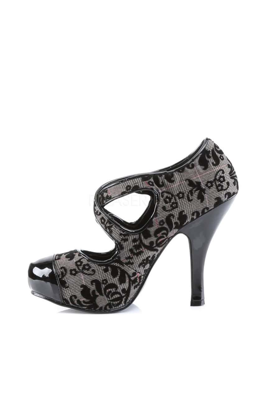 Chaussure imprimé ecossais et fleurs