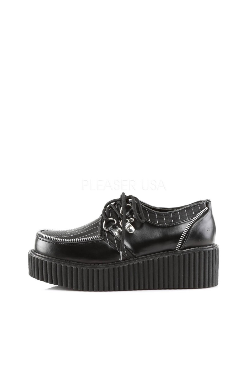Creepers rayées avec fermeture eclair