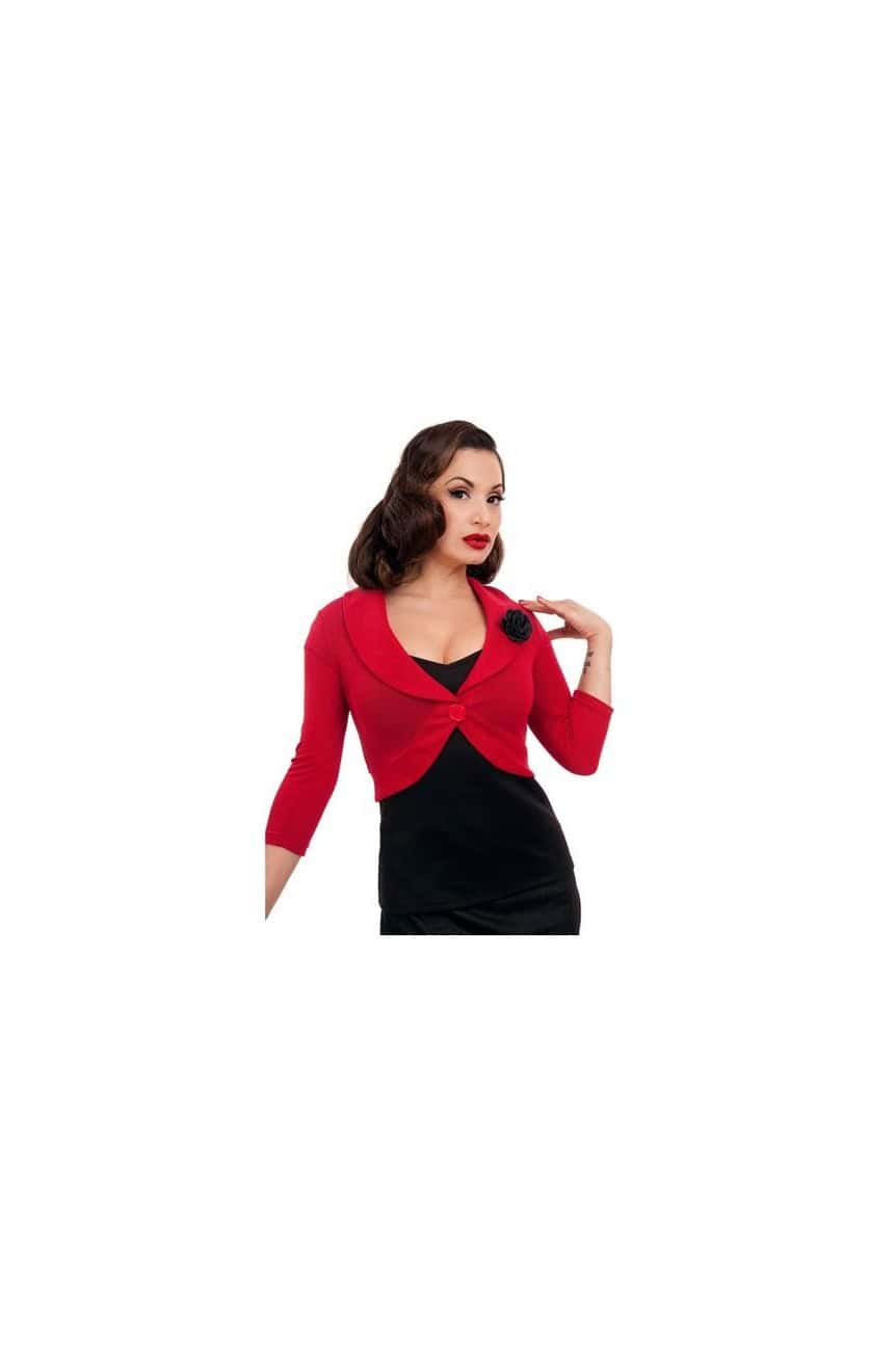 Bolero rouge à fleur