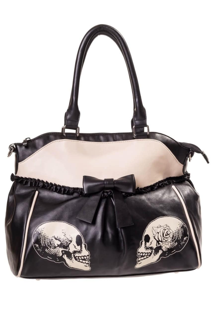Sac noir rock a tête de mort