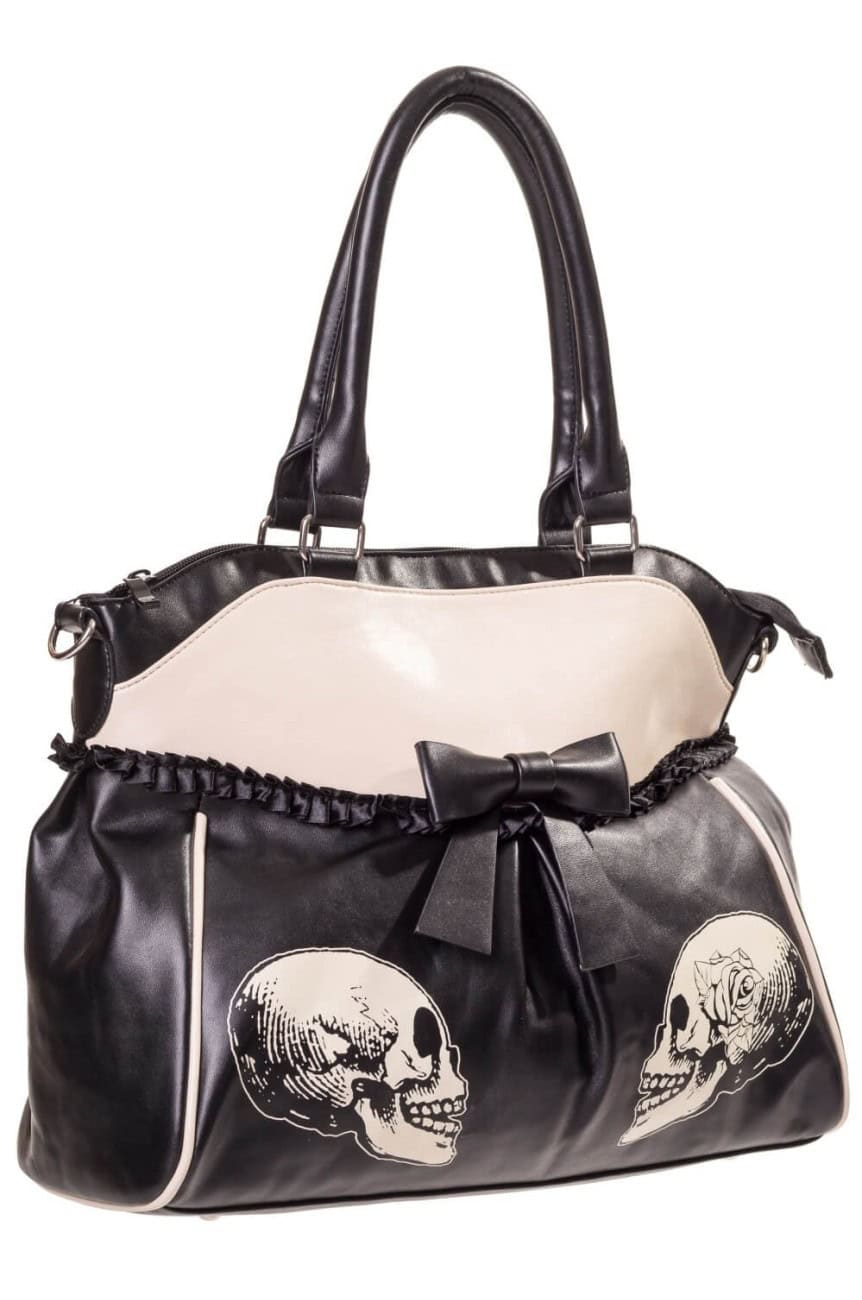 Sac noir rock a tête de mort