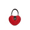 Sac coeur vintage en osier rouge