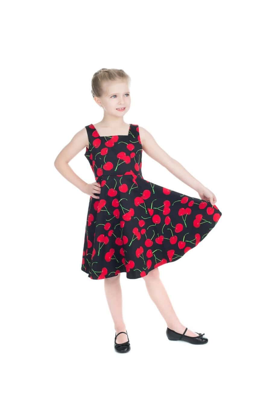 Robe enfant cerise syle pin up