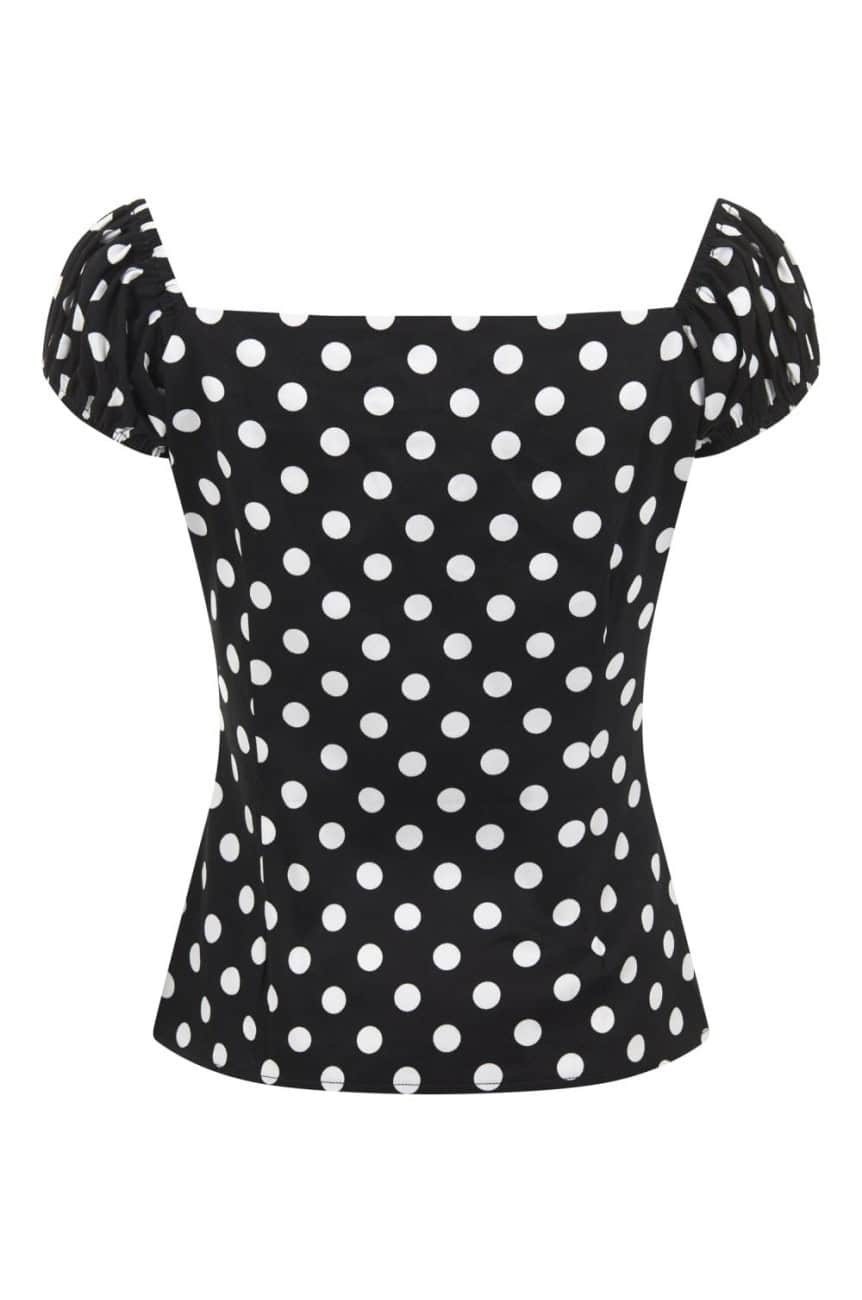 Haut fifties pois noir et blanc