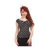 Haut fifties pois noir et blanc