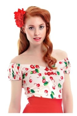 Haut vintage cerises