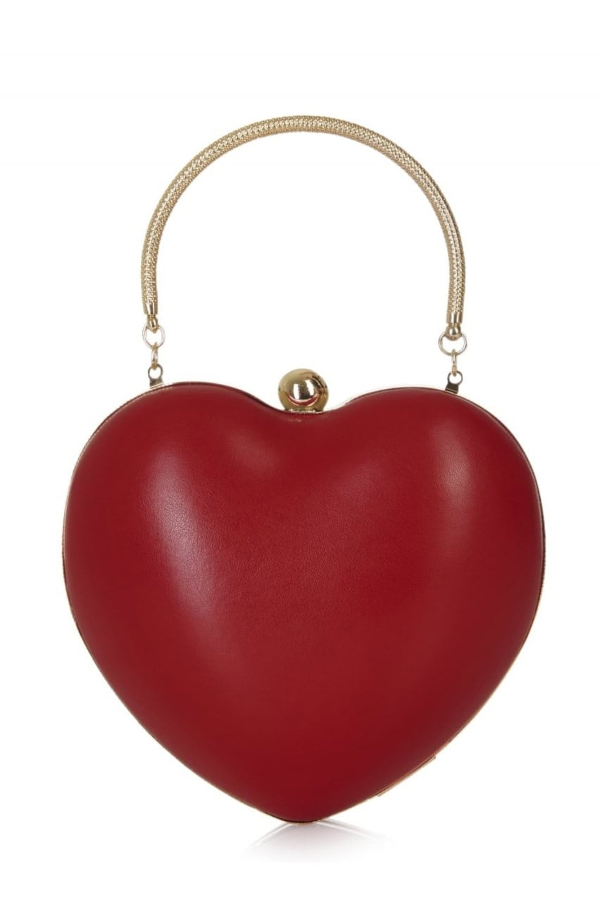 Sac vintage coeur rouge