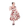 Robe longue pin up ecrue a fleur