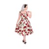 Robe longue pin up ecrue a fleur