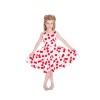 Robe enfant blanche moti cerise