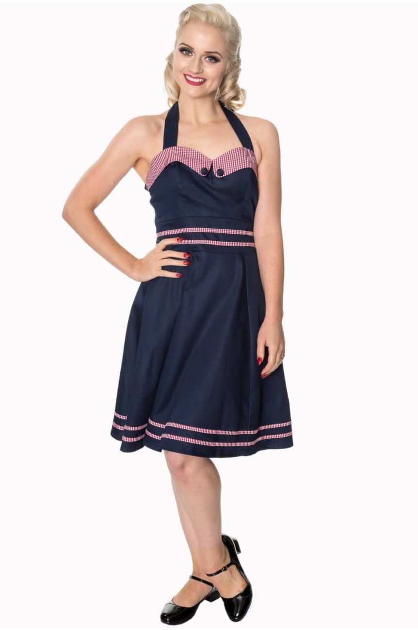 Robe rockabilly demin et vichy