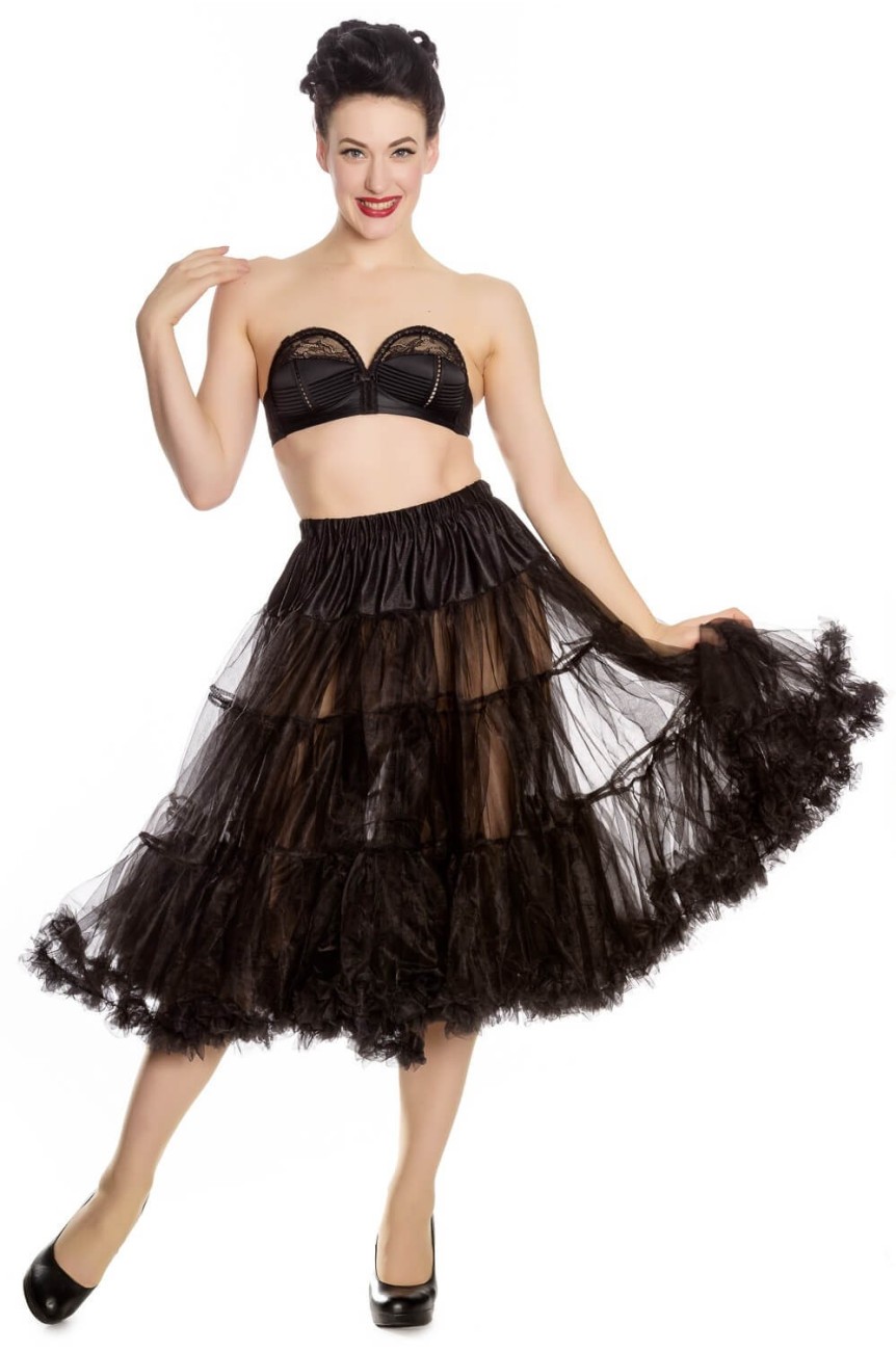 Jupon pin-up tres long noir