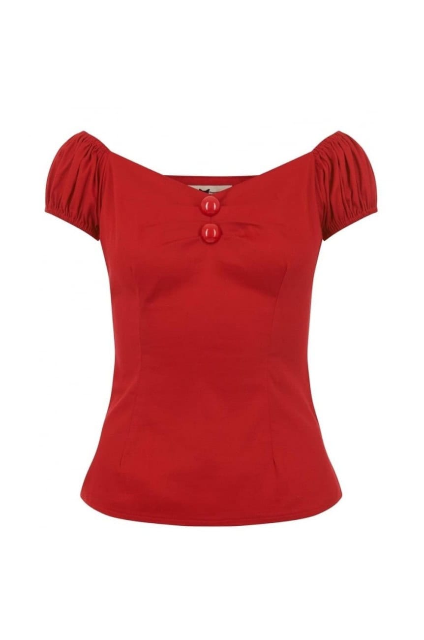 Haut rockabilly rouge