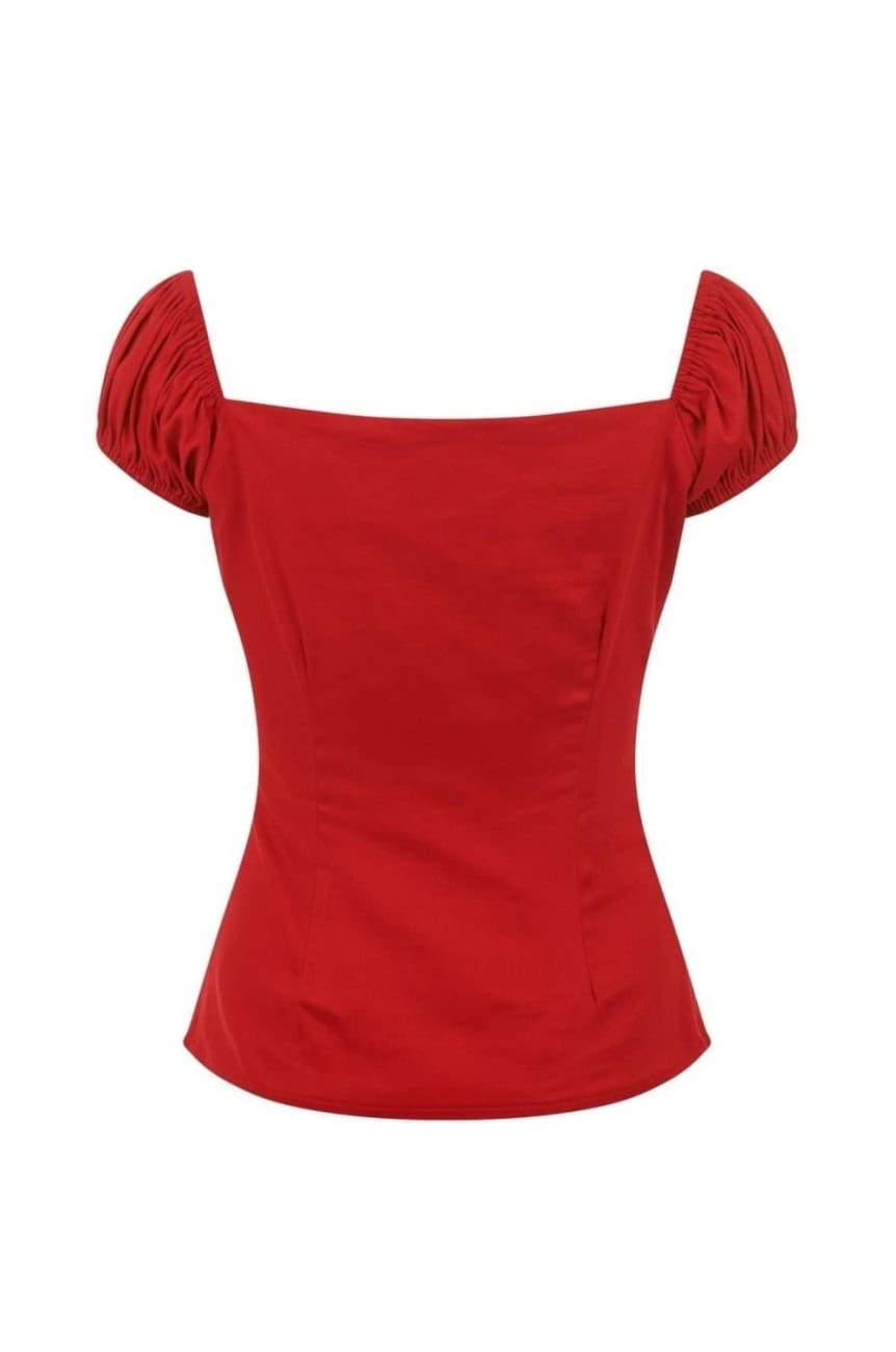 Haut rockabilly rouge