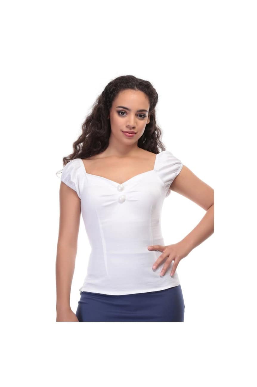 Haut rockabilly blanc