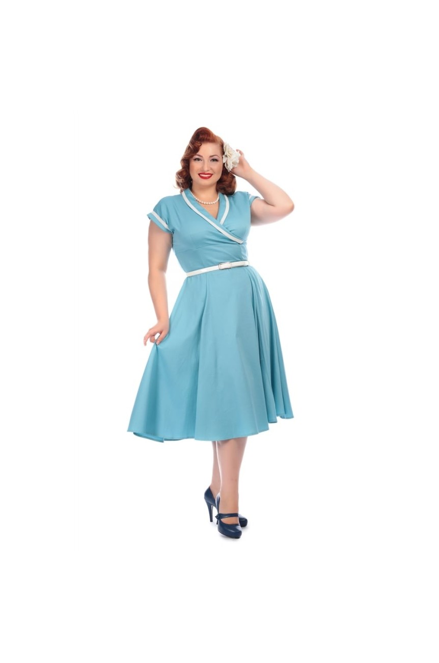 robe annee 50 bleue