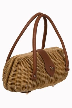 Sac rétro tréssé naturel