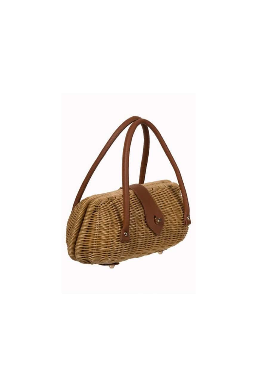 Sac rétro tréssé naturel