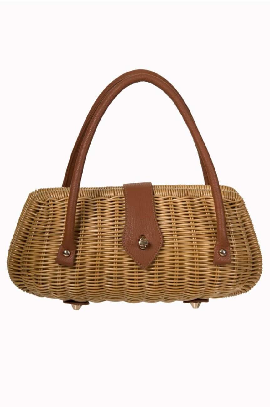 Sac rétro tréssé naturel