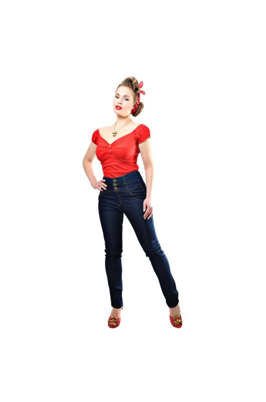 Jean rockabilly taille haute