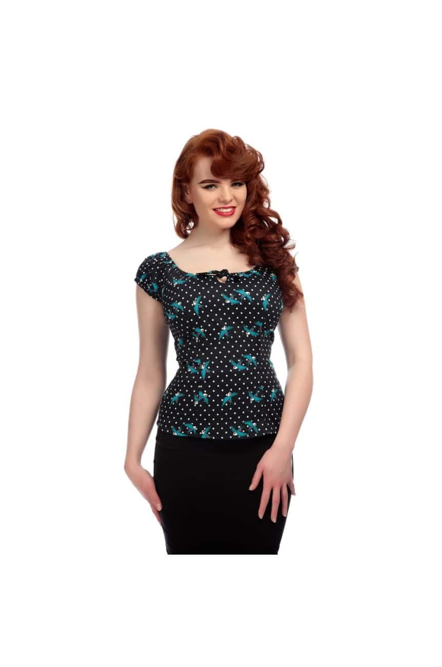 Haut vintage hirondelles