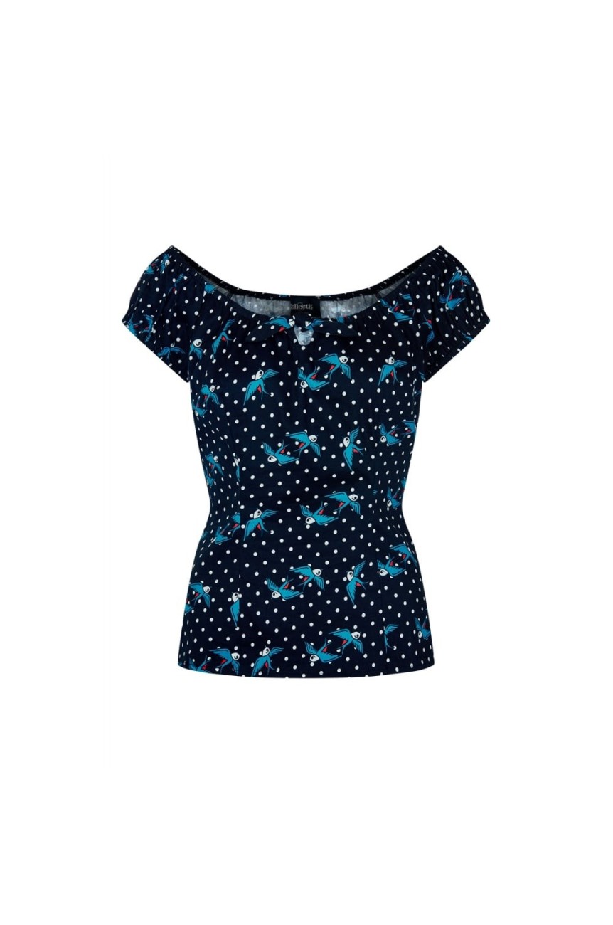 Haut vintage hirondelles