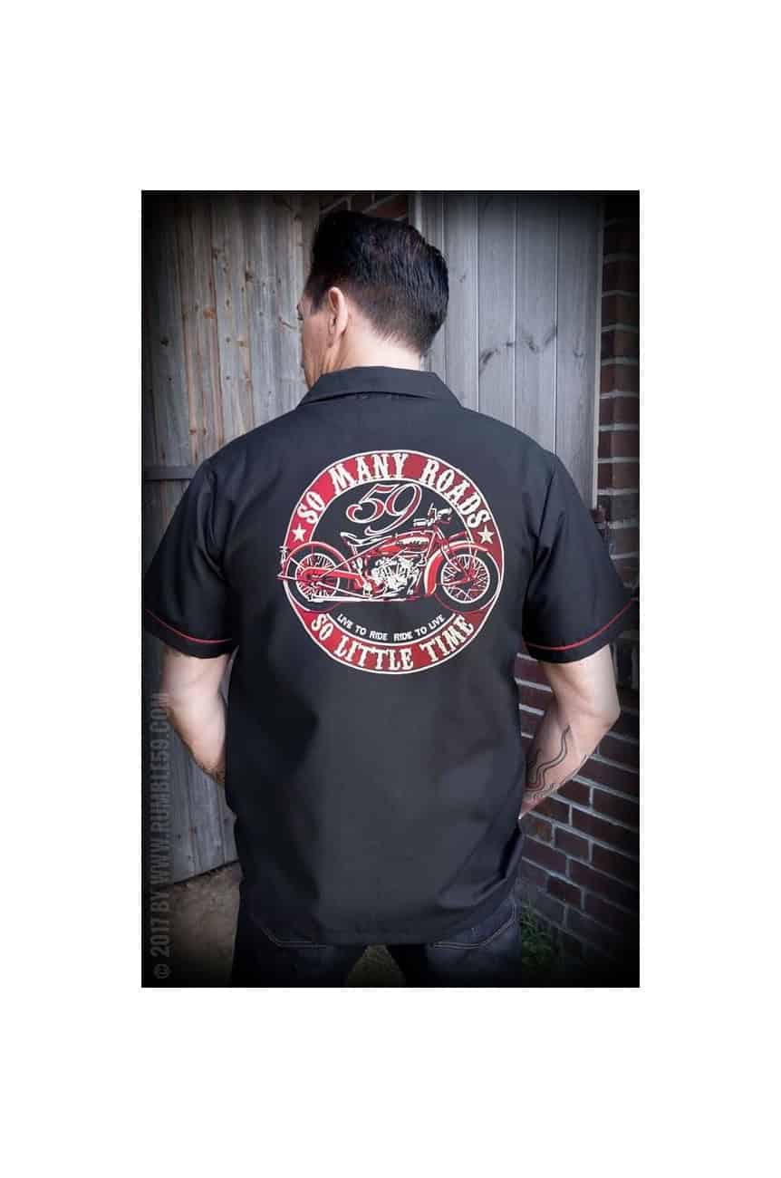 Chemise bowling rumble59 moto