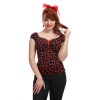 Haut cerises decoleté bateau