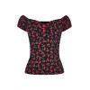 Haut cerises decoleté bateau