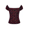 Haut cerises decoleté bateau