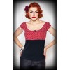 Haut rockabilly rouge a pois