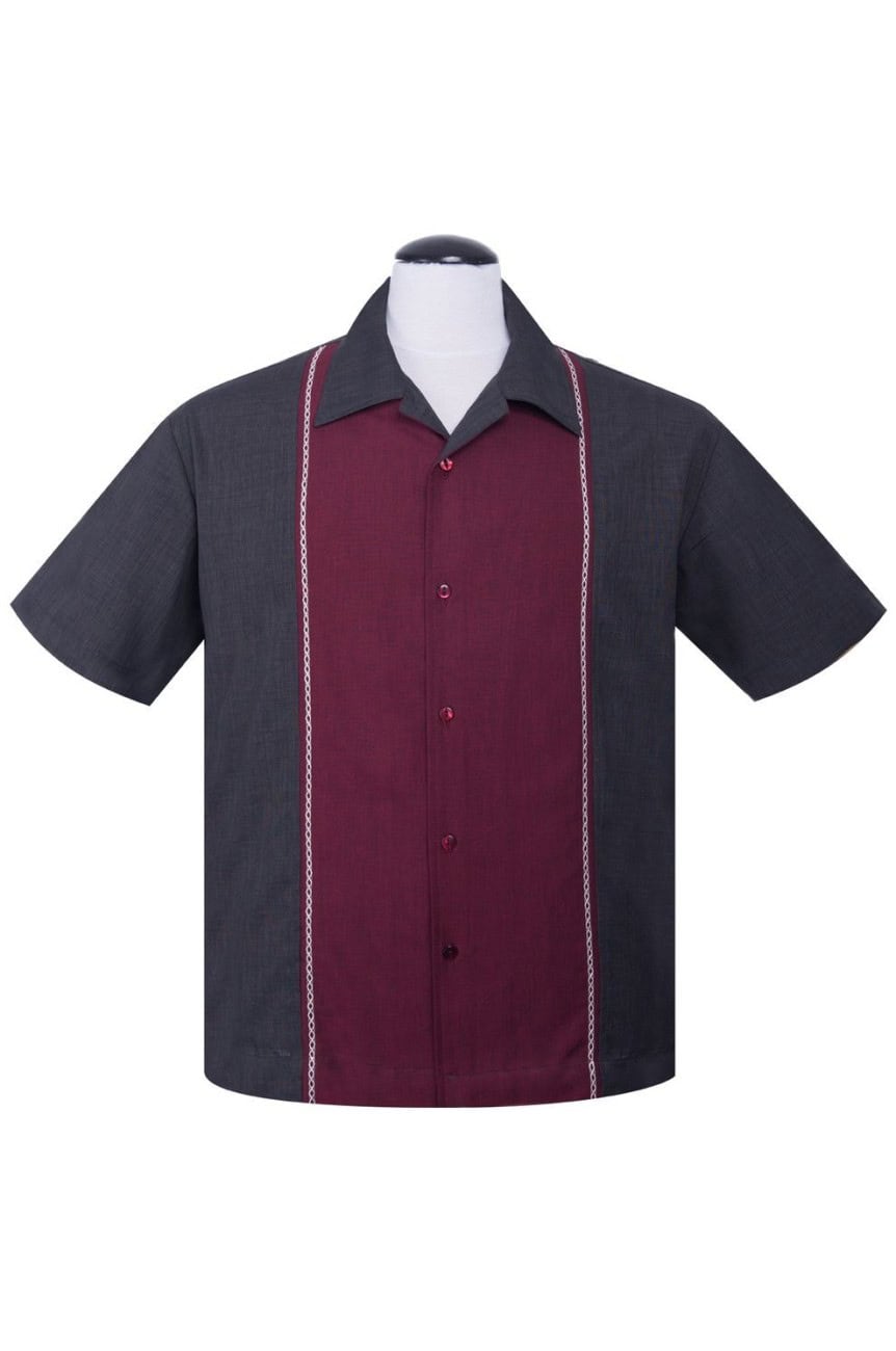 Chemise rockabilly bordeaux
