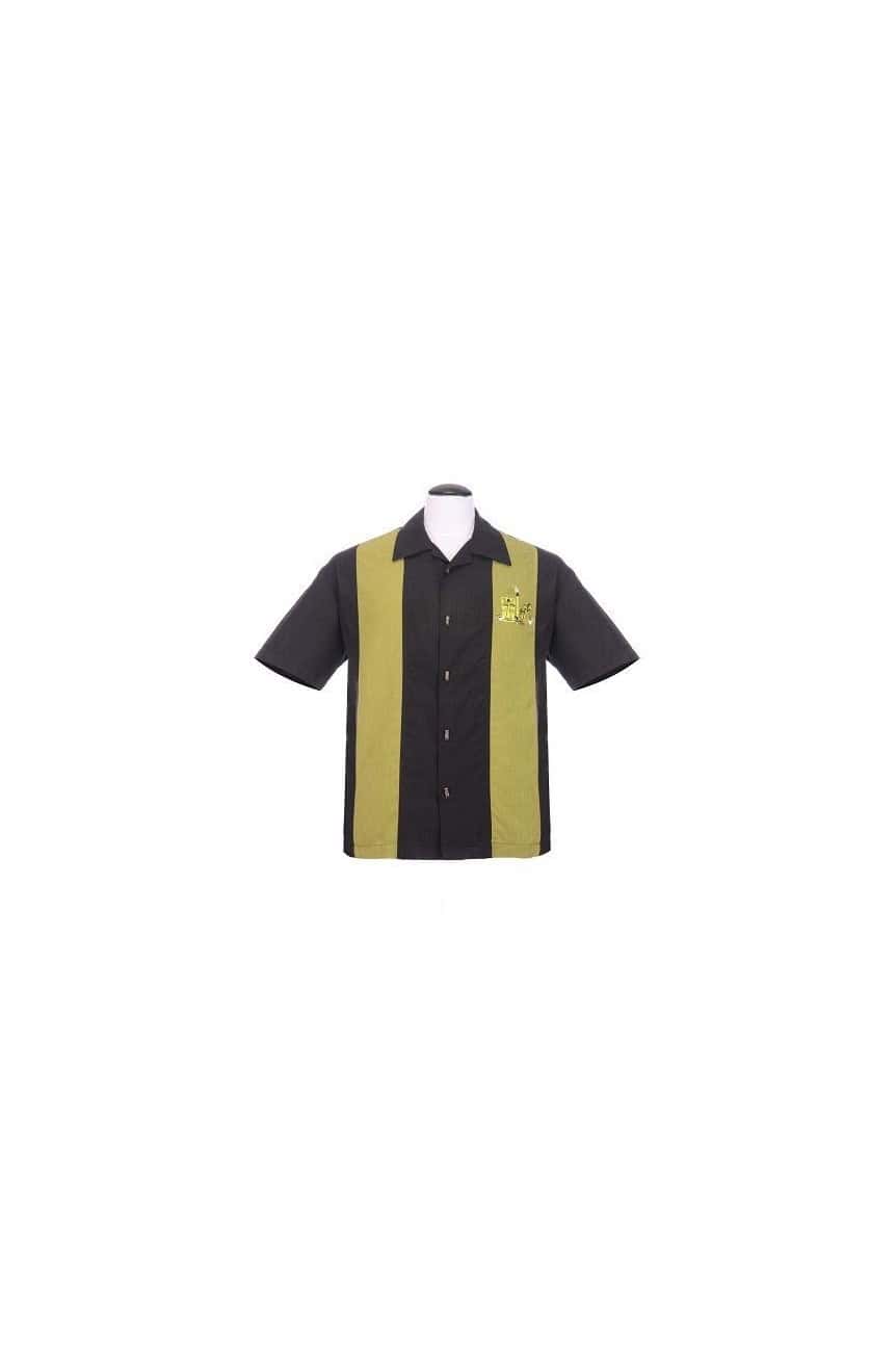 Chemise rockabilly noire et verte