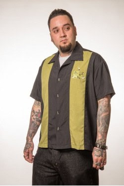 Chemise rockabilly noire et verte