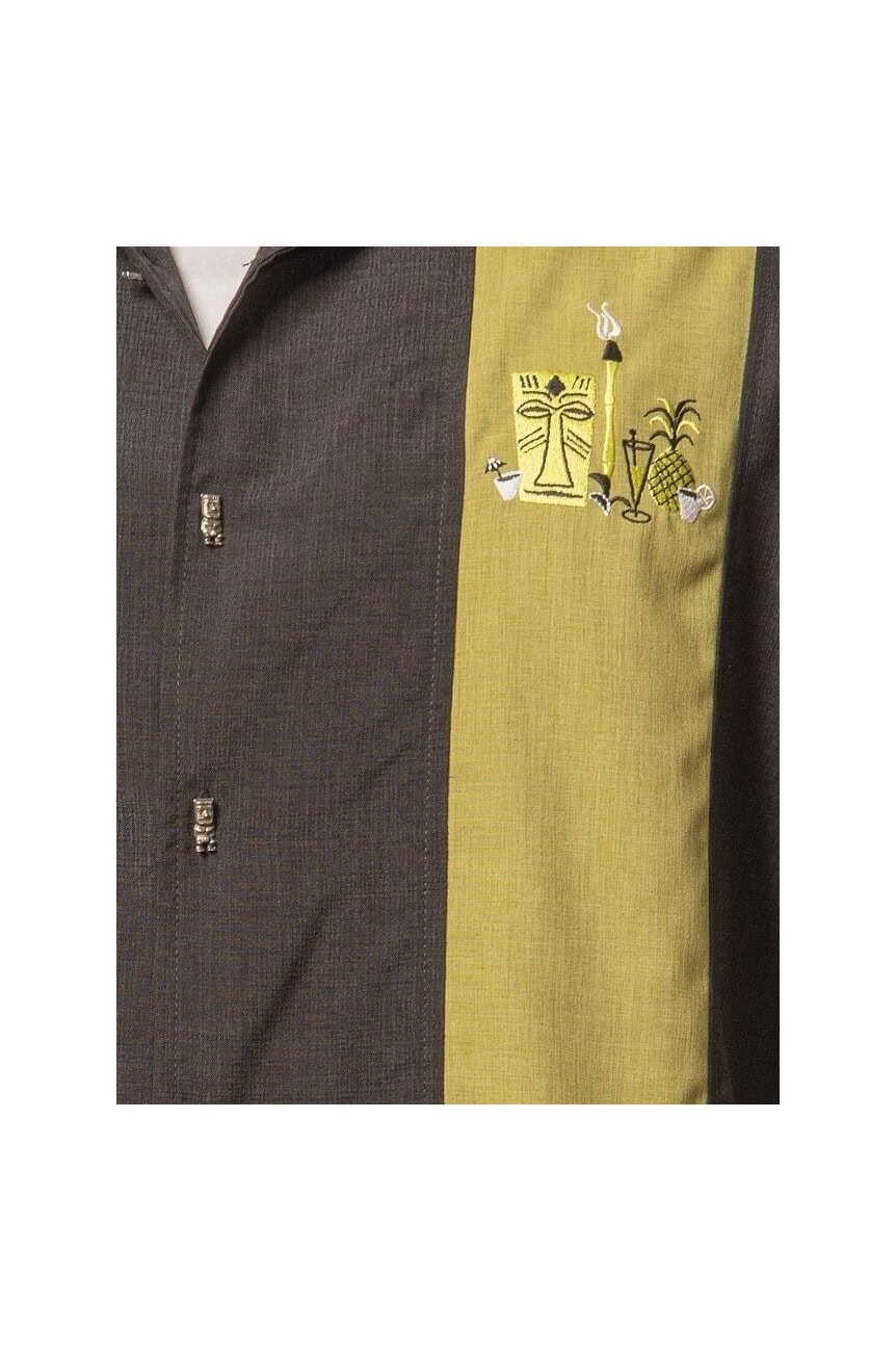 Chemise rockabilly noire et verte