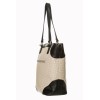 Sac vintage beige avec fleurs brodées