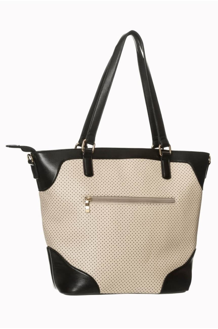 Sac vintage beige avec fleurs brodées