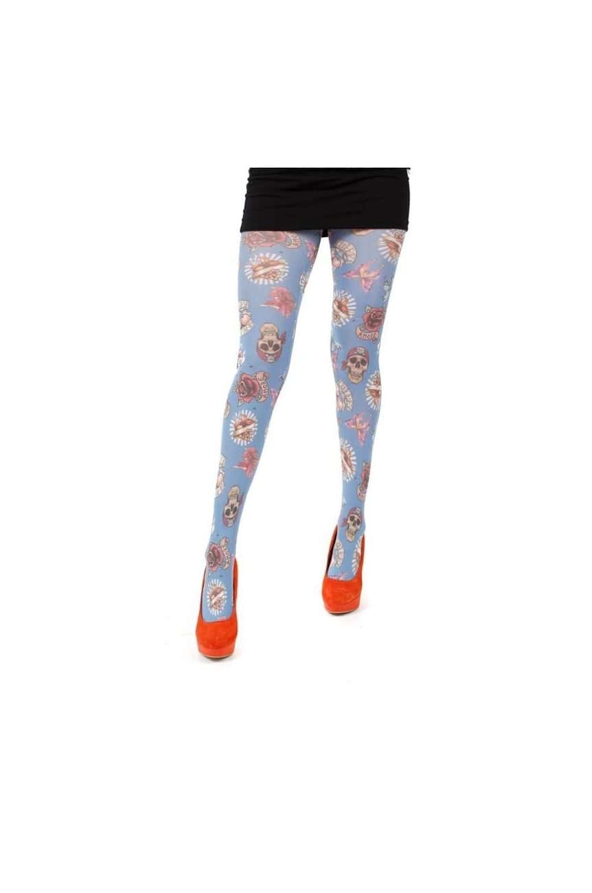 Collants vintage à pois