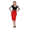 Jupe crayon annee 50 rouge