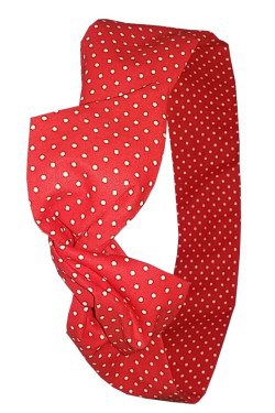 Bandeau cheveux rouge a pois