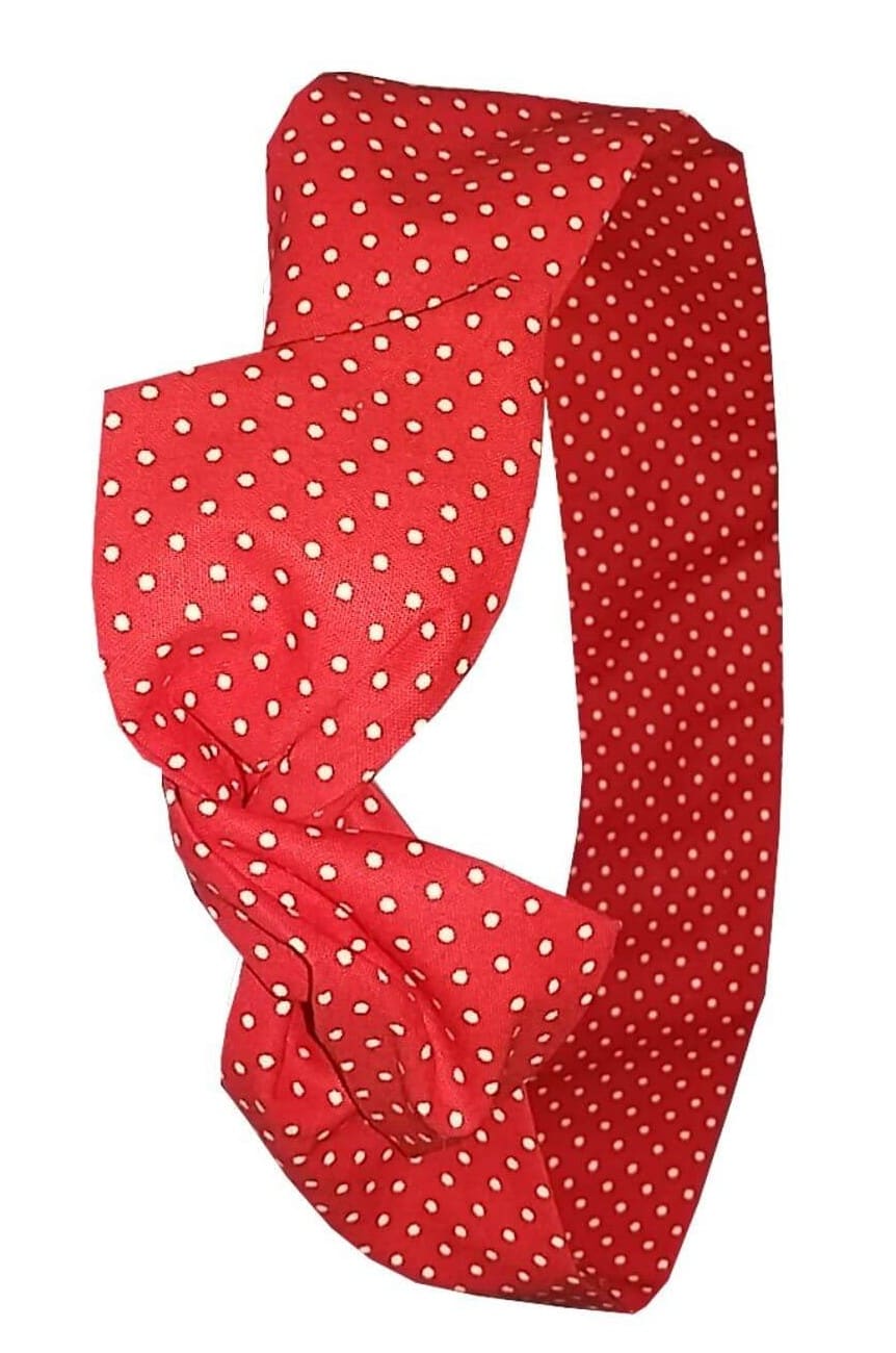 Bandeau cheveux rouge a pois