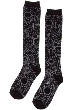 Chaussettes skull ans flowers