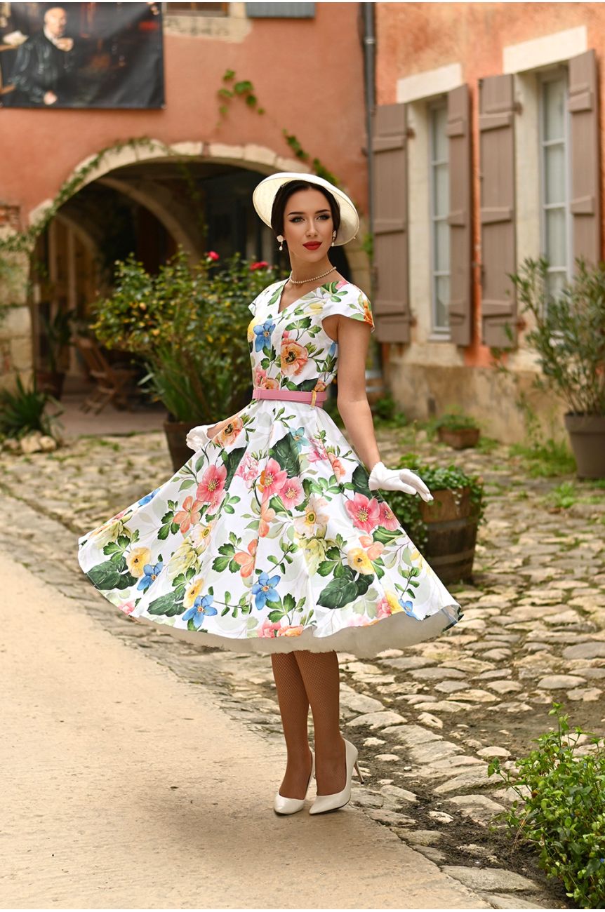 Robe a fleur année 50