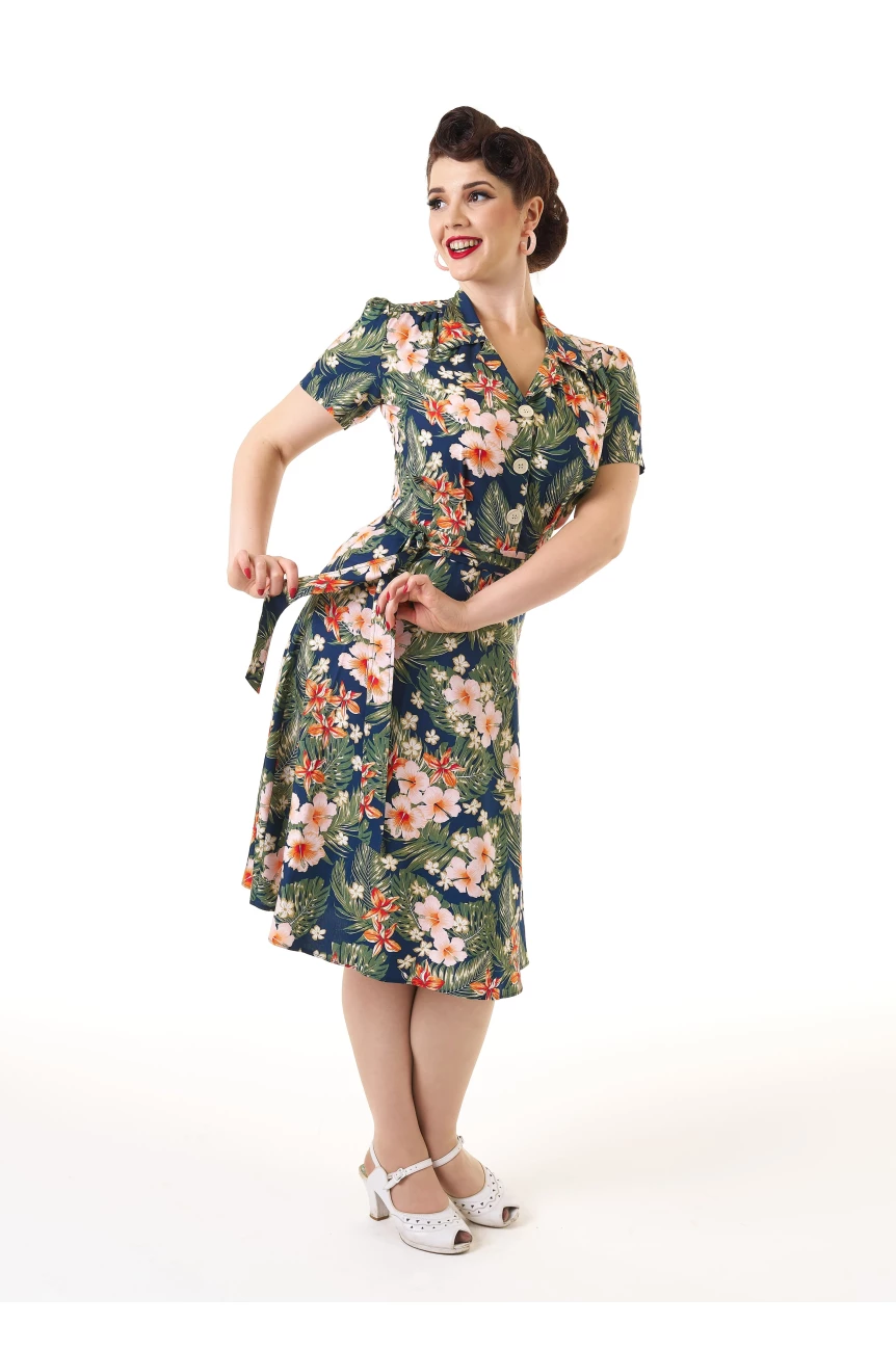 Robe rétro tropicale